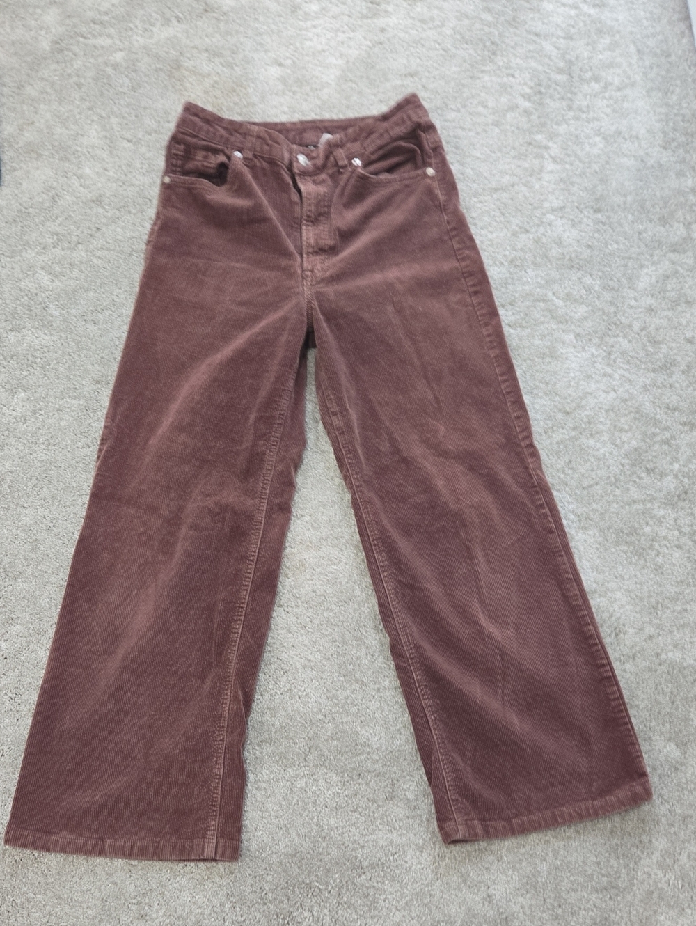 H&M Wide-Leg Corduroy Jeans in Brown